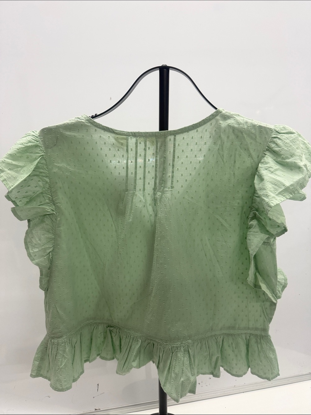 Levi's Mint Green Ruffle Button-Front Blouse - Picture 4 of 7